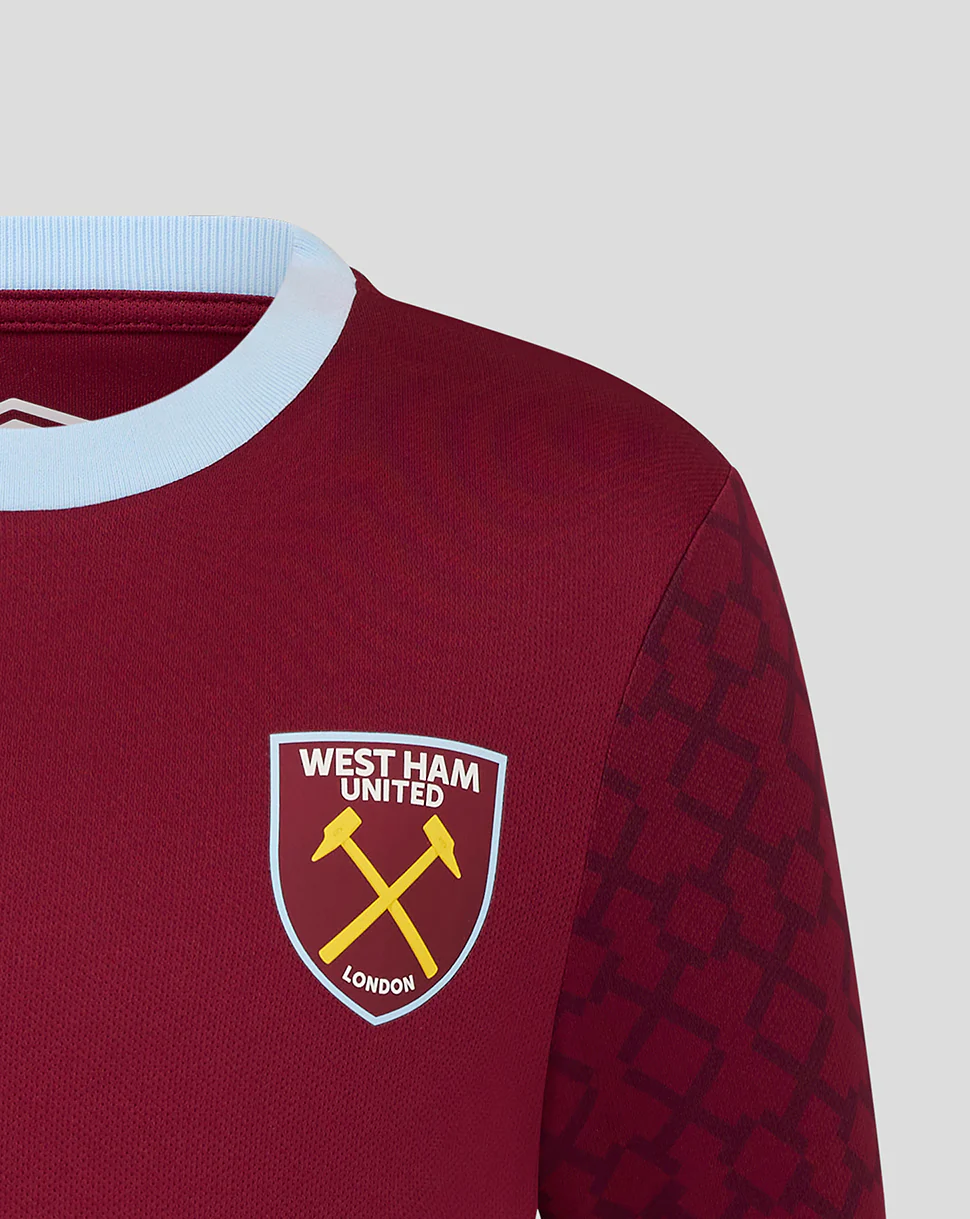 West Ham Junior Home 25/26 Pre Match Short Sleeve Shirt - Image 3