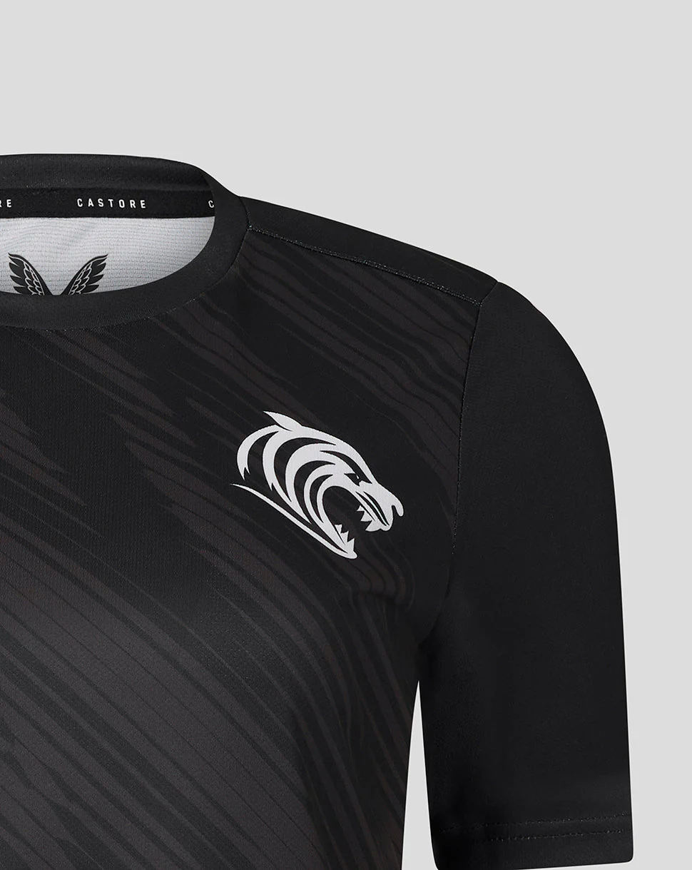 Leicester Tigers Women's 25/26 Warm Up T-Shirt - Black - Image 3