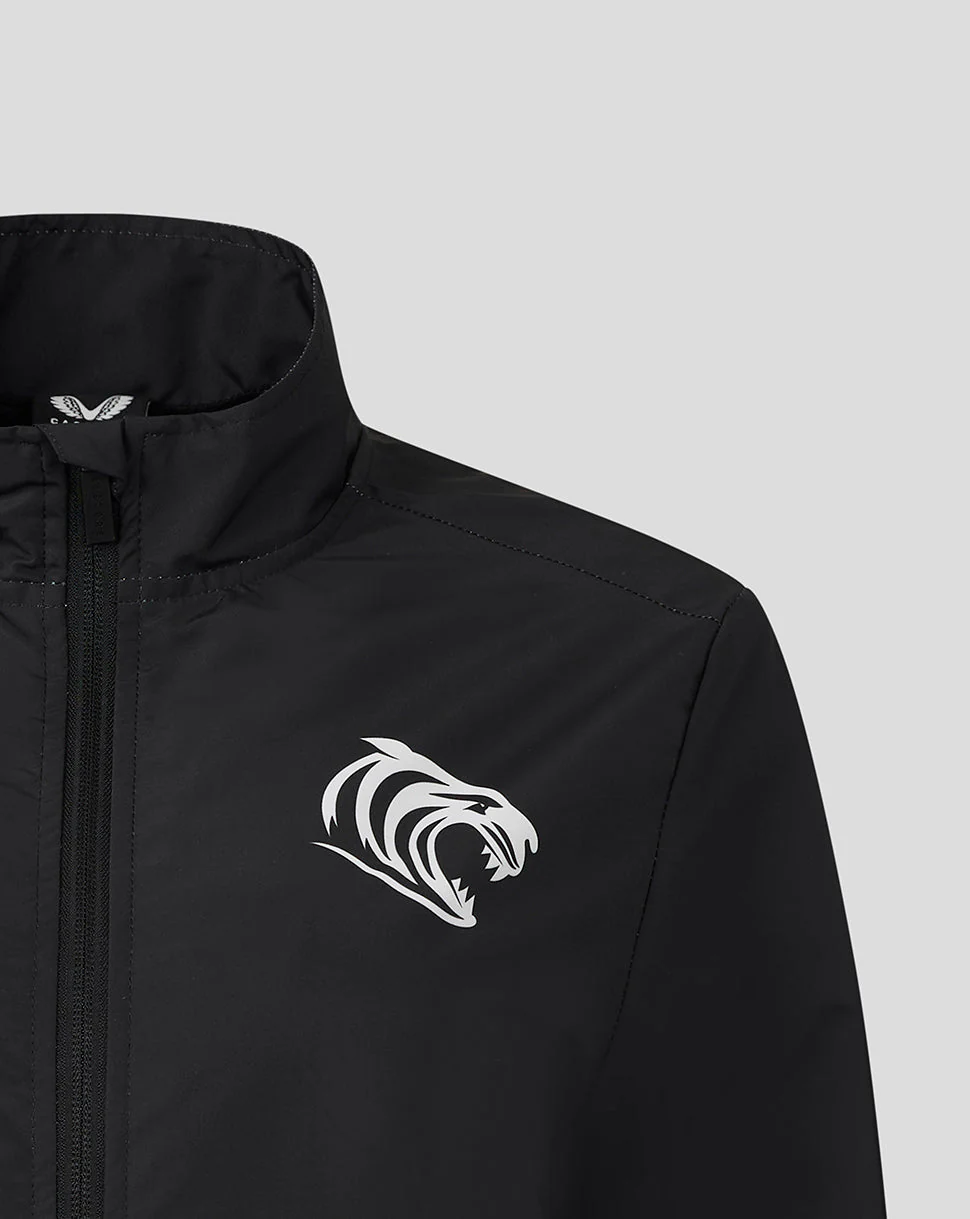Leicester Tigers Women's 25/26 Woven Pre Match Jacket - Black - Image 3