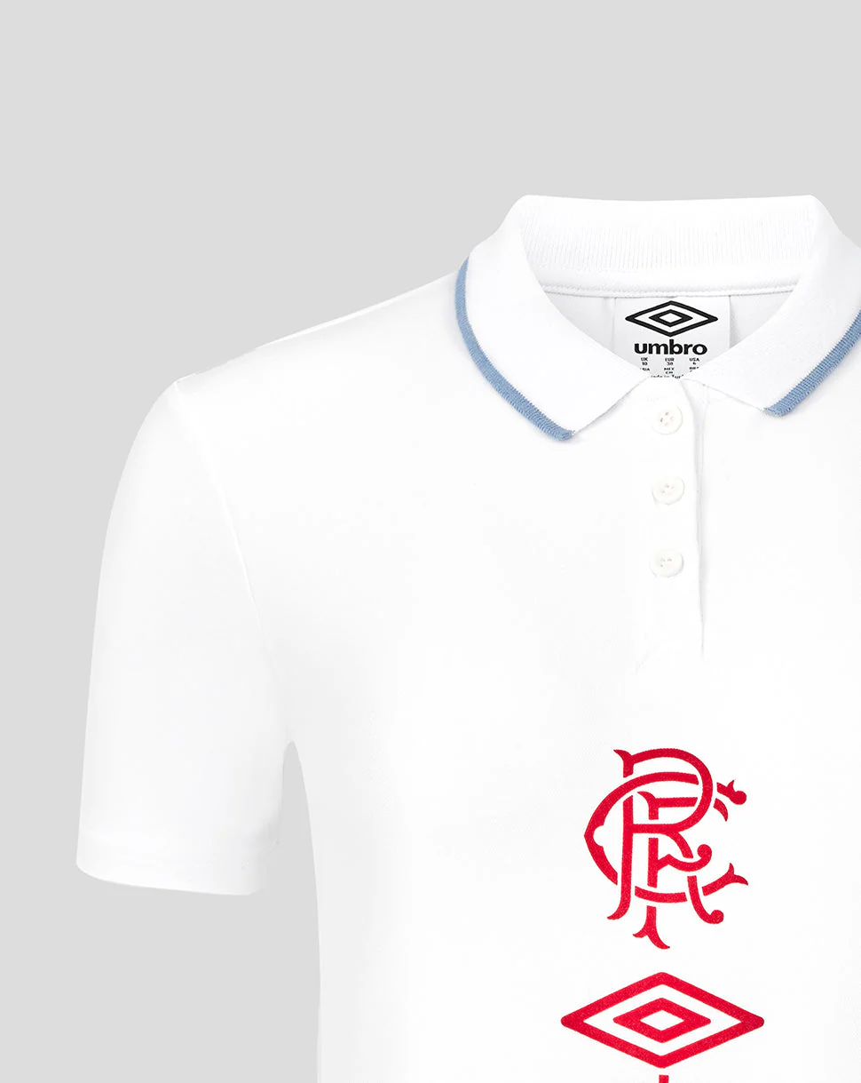 Rangers Women's 25/26 Travel Short Sleeve Polo - White - Image 4