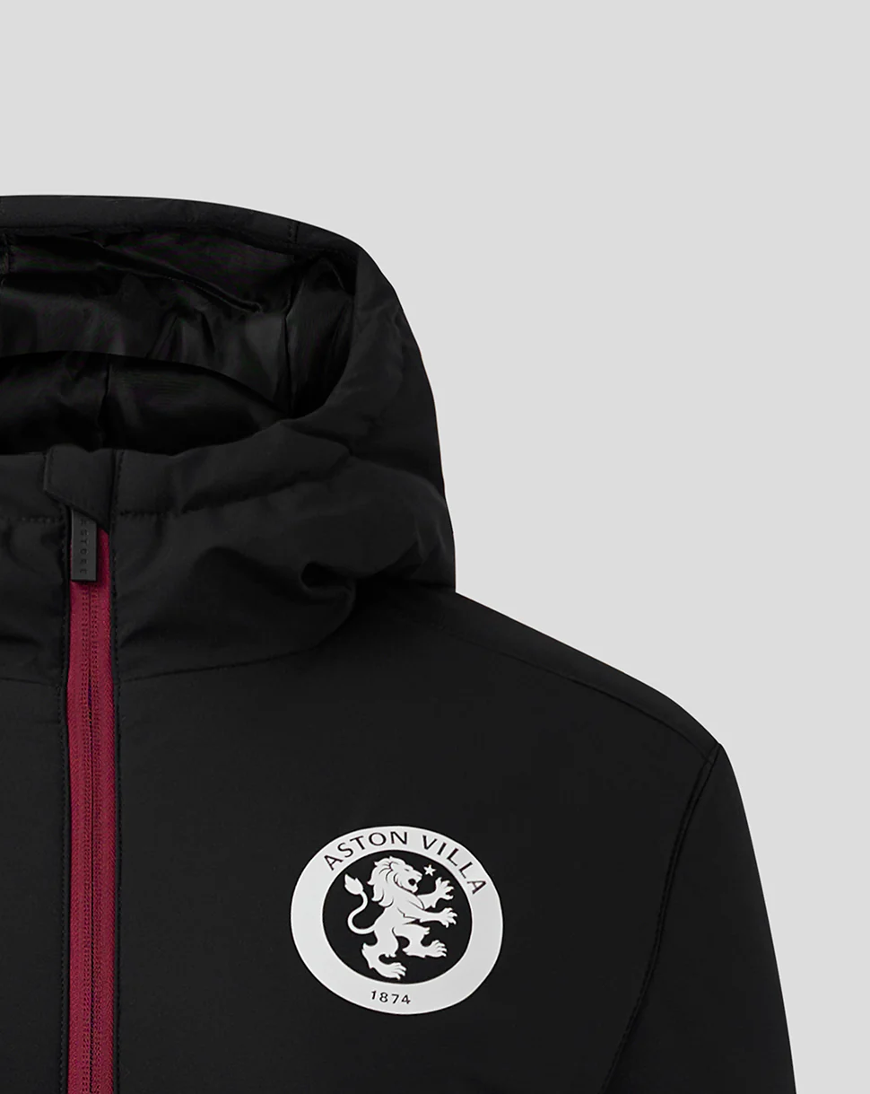 Womens Aston Villa FC Staff Long Bench Jacket - Caviar / Rhododendron - Image 4