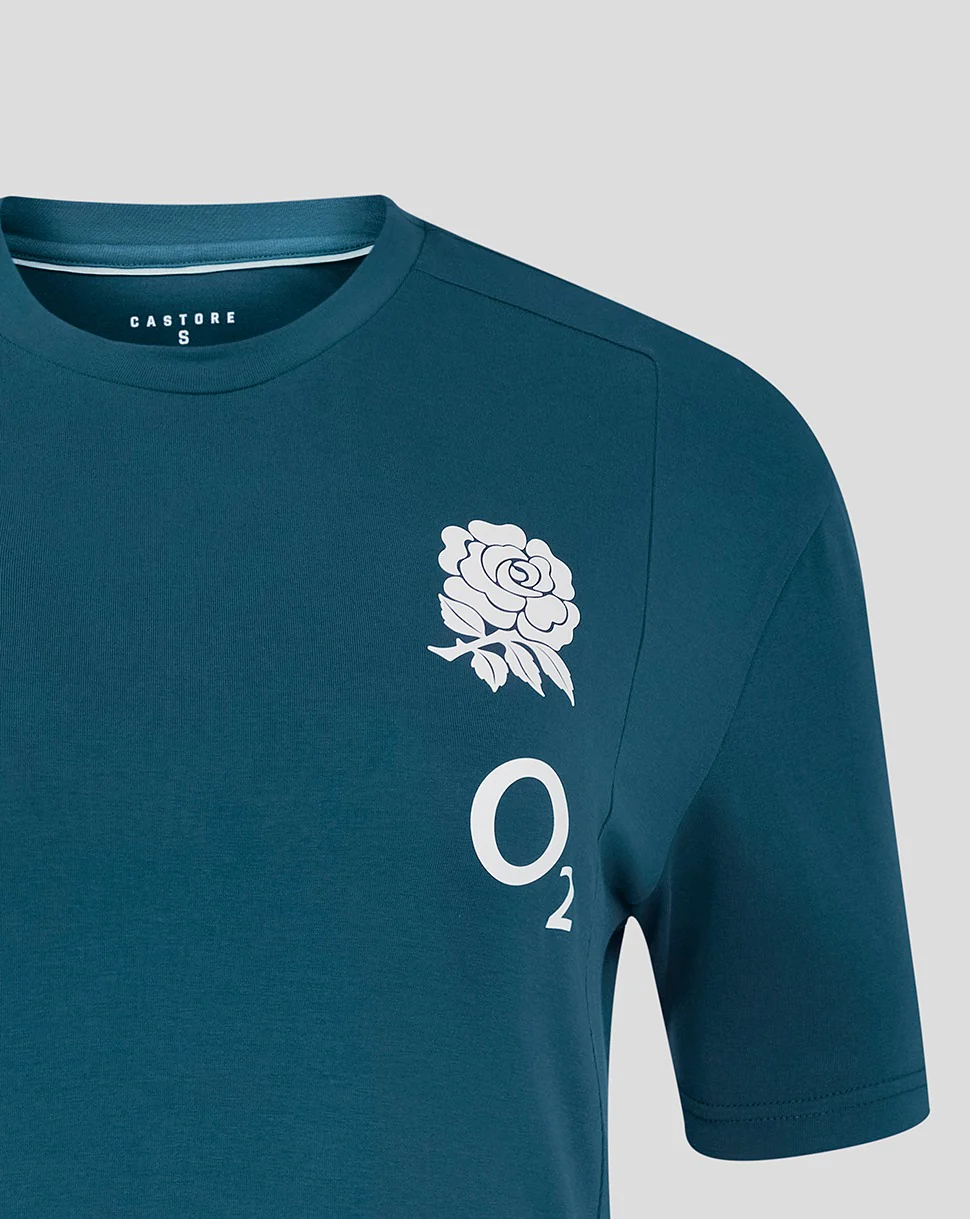 Women's England Rugby 25/26 Travel Short Sleeve Tee - Reflecting Pond - Image 4