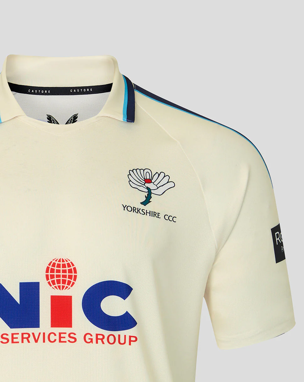 Yorkshire Cricket Men's 26/27 County Champs Short Sleeve Jersey - Cream - Image 4