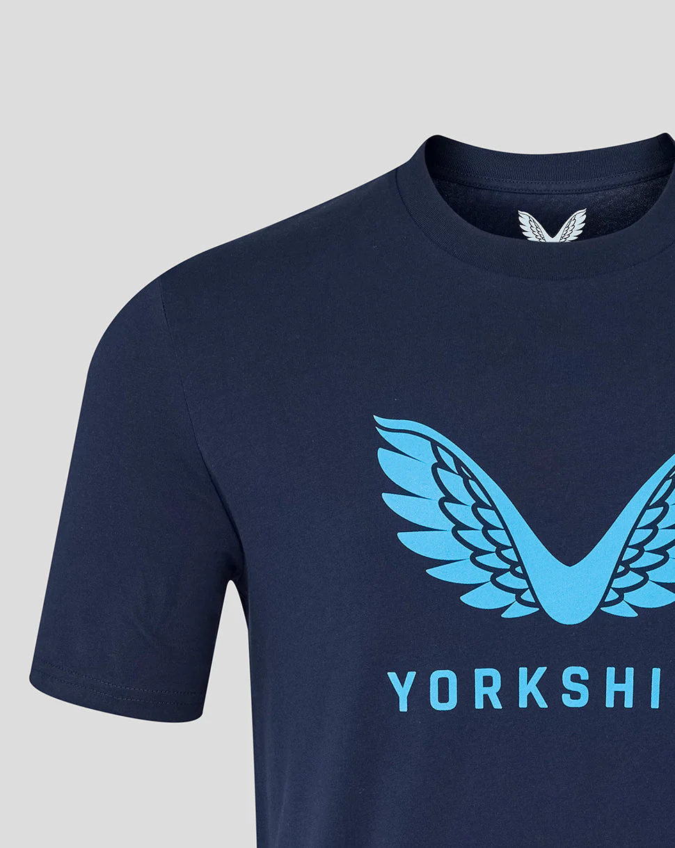 Yorkshire Cricket Unisex 26/27 T-Shirt - Navy - Image 3