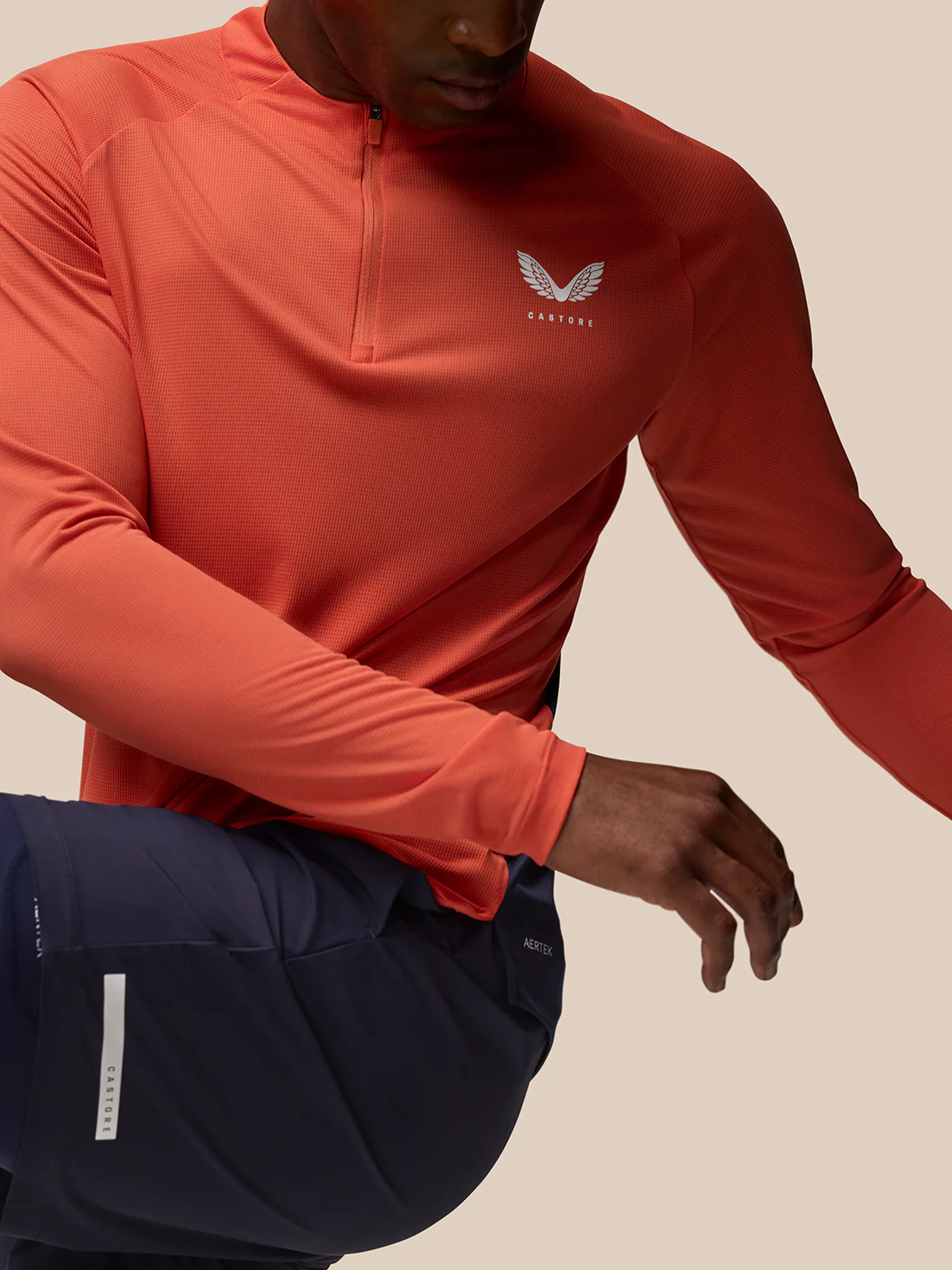 Breathable 1/4 Zip - Orange - Image 3